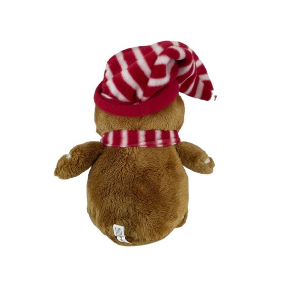 Coca Cola Gingerbread Man Plush Red Stripe Christmas Hat Scarf Princess Soft Toy - Picture 2 of 4